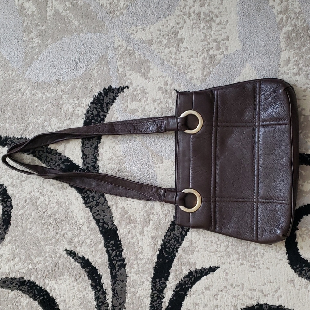 Vintage Avorio Padded Shopper w/ Gold Loops